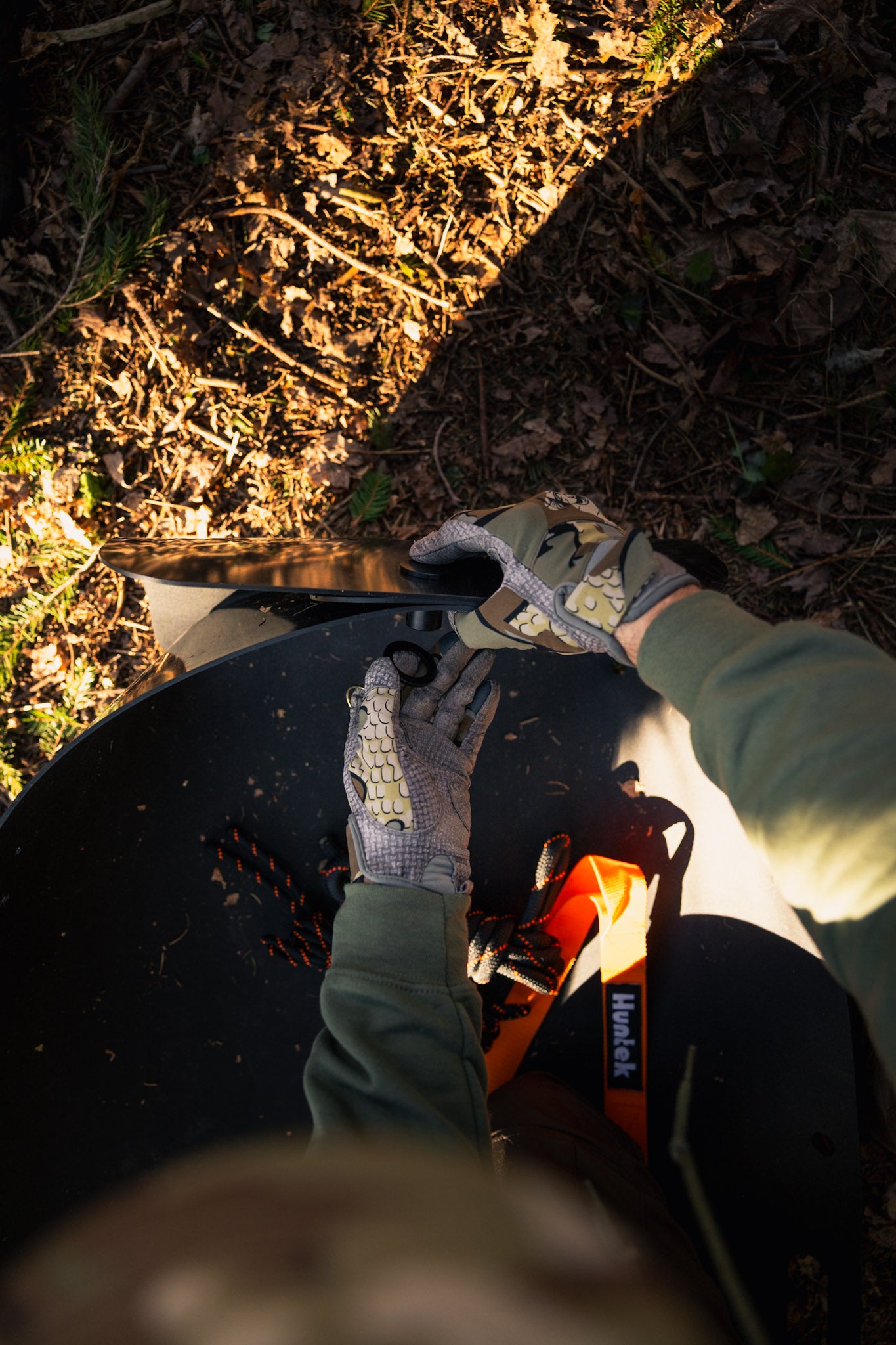 Hunter assembling the GameSled with the SledLink connector.
